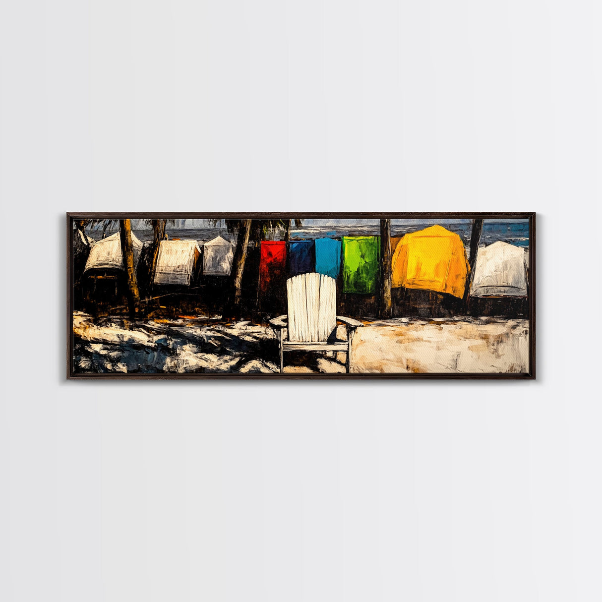 Beachfront Serenity, Coastal Decor, Ocean Art, Canvas Print, Nautical Wall Art, Living Room Art, Colorful Beach Scene, Seaside Art