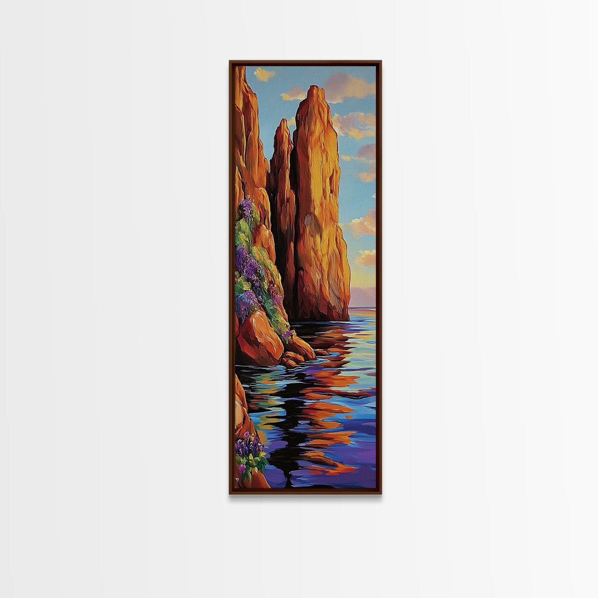 Cliffs, Ocean, Sunset, Majestic Seaside Rock Canvas Print, Bold Coastal Wall Art, Nature Lover Decor, Living Room or Office Art