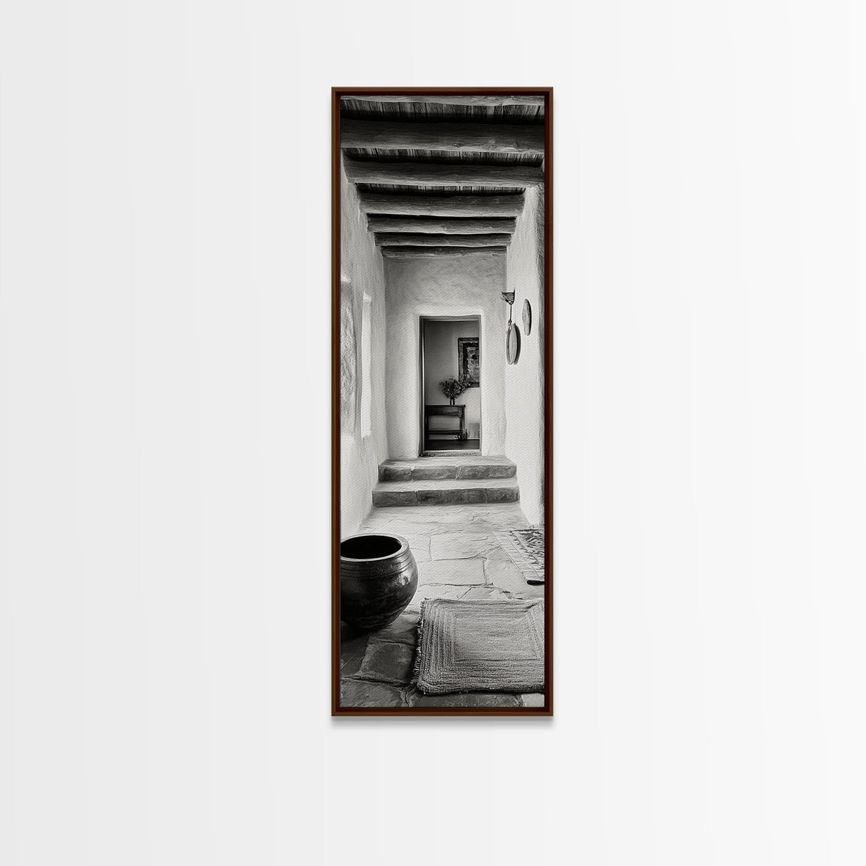 Southwestern Hallway, Adobe Texture, Earthy Decor, Desert Style, Rustic Design, Framed Canvas Print, Entryway Wall Art, Boho Home Vibes