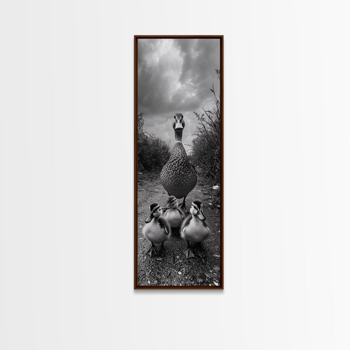 Duck Family, Wildlife Photography, Baby Ducks, Country Style, Canvas Print, Farmhouse Wall Art, Fall Animal Decor, Kids Room Art