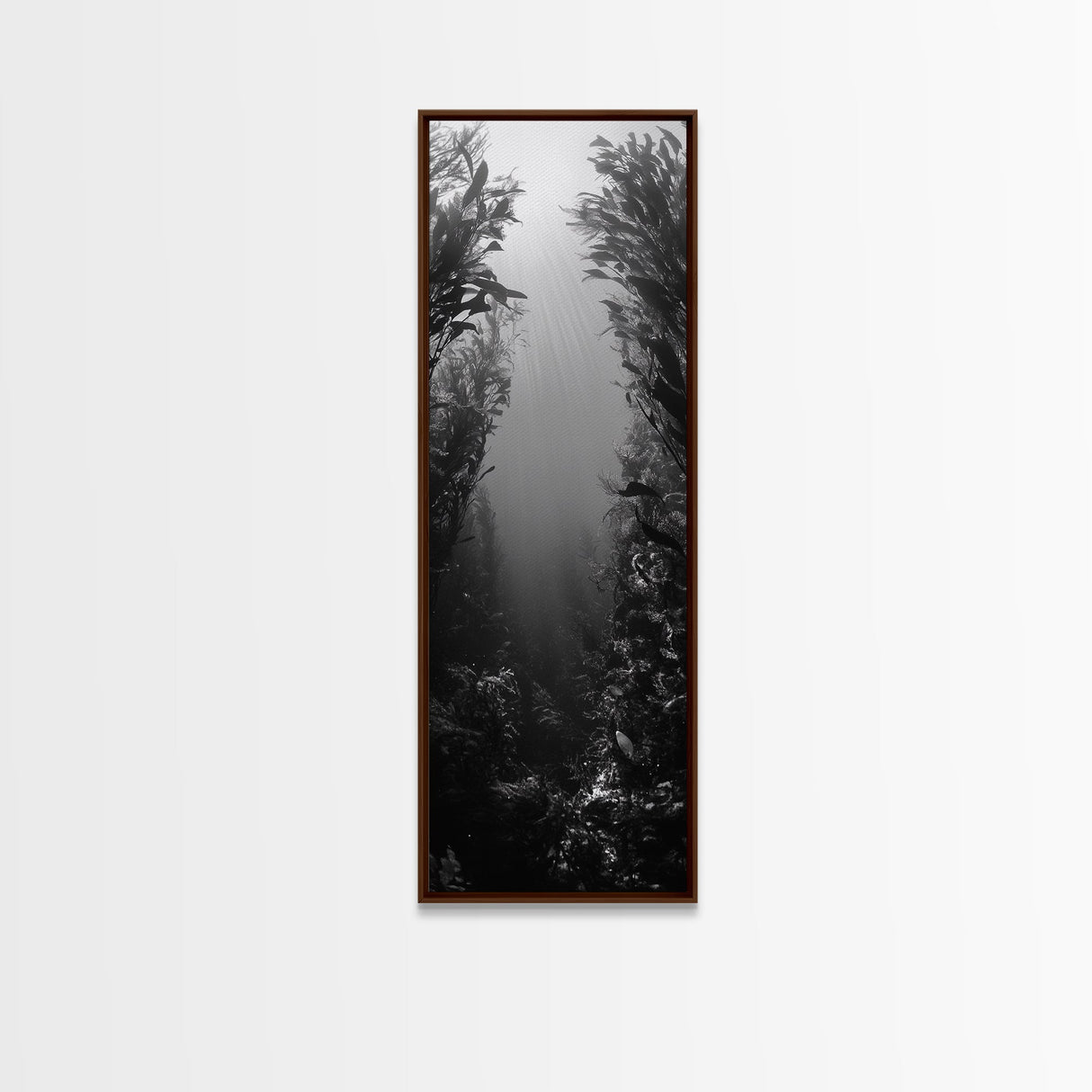 Kelp Forest, Underwater Light, Ocean Depths, Canvas Print, Bathroom Wall Art, Marine Inspired Decor, Nature Photography, Minimalist Style