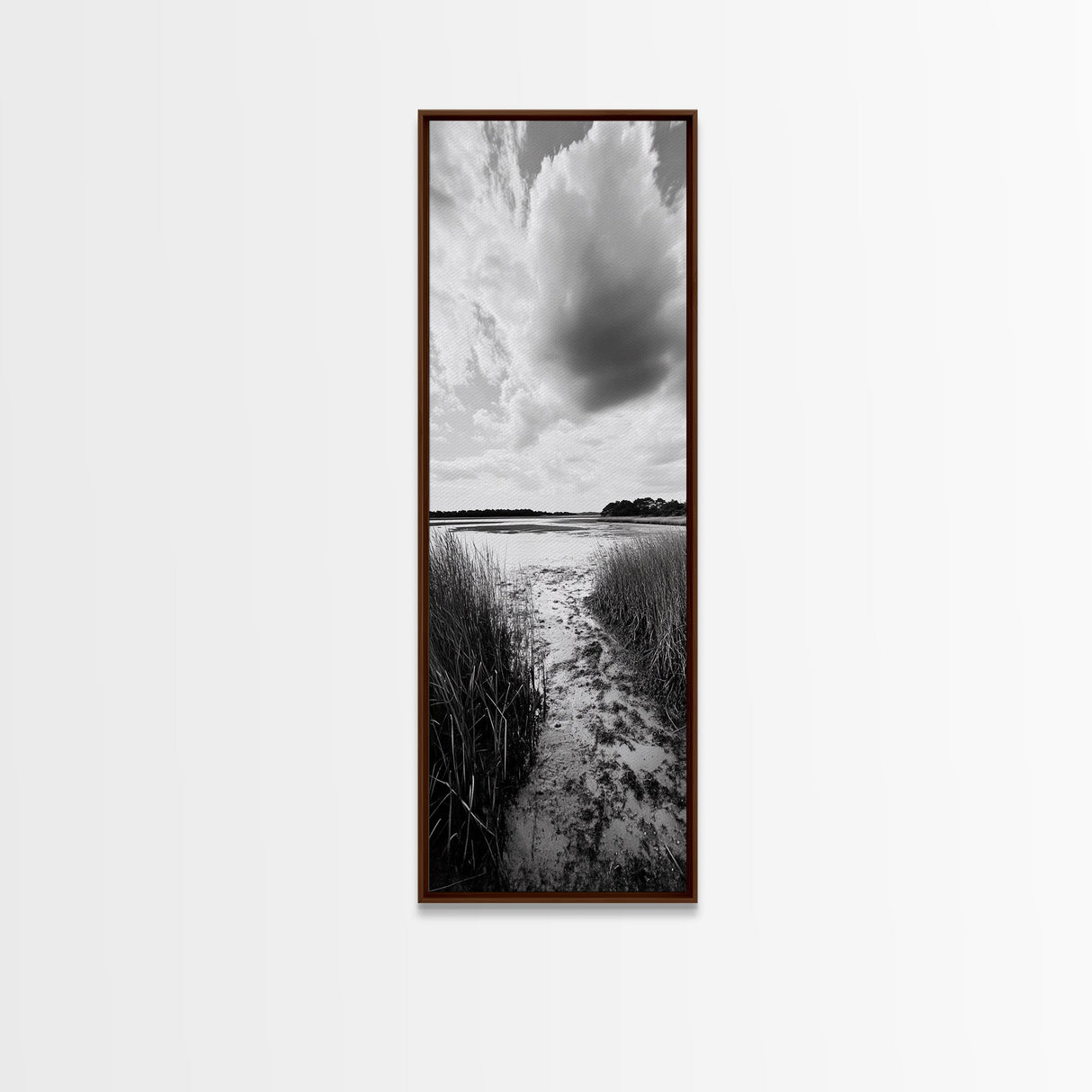 Marsh Trail, Nature Path, Quiet Wetland Scene, Canvas Print, Entryway Wall Art, Rustic Decor, Neutral Color Palette, Modern Nature Style