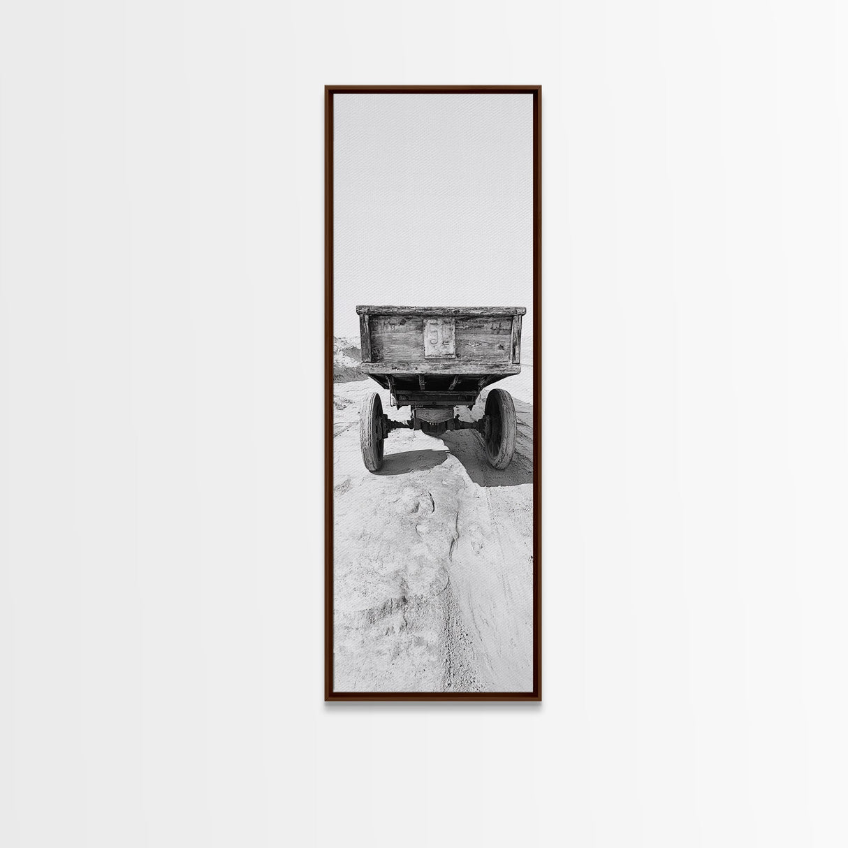 Desert Wagon, Abandoned Cart, Rustic Sandscape, Framed Canvas Print, Farmhouse Wall Art, Neutral Tones, Vintage Desert Scene, Fall Style