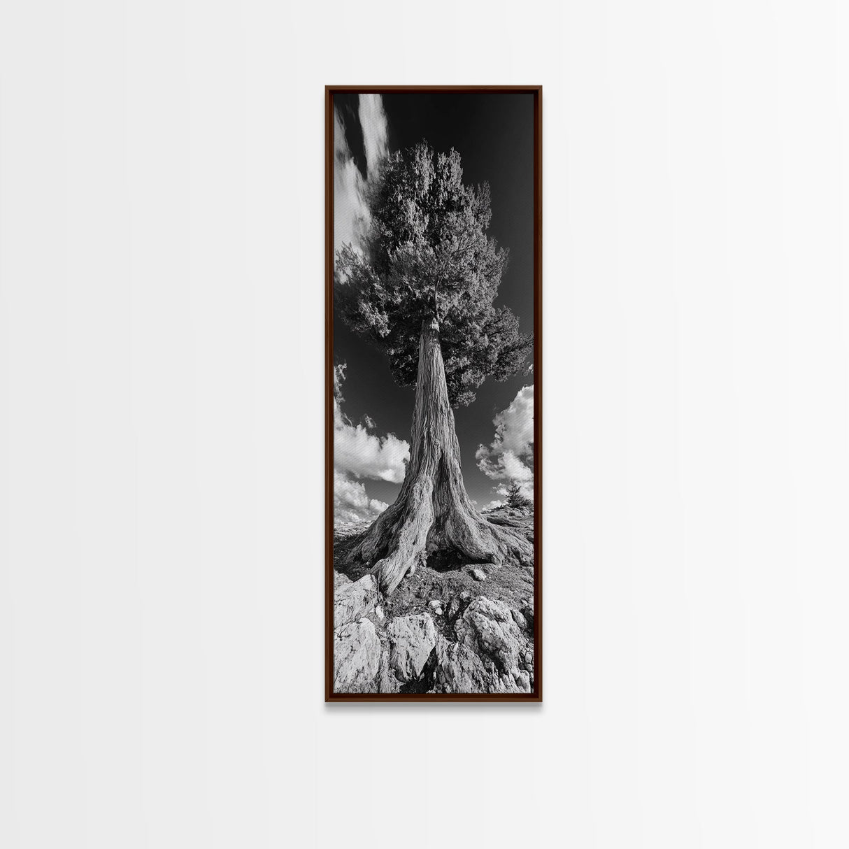 Majestic Tree, Nature Power, Earth Energy, Black White Art, Framed Canvas Print, Modern Rustic Decor, Cabin Wall Art, Tree Lover Gift