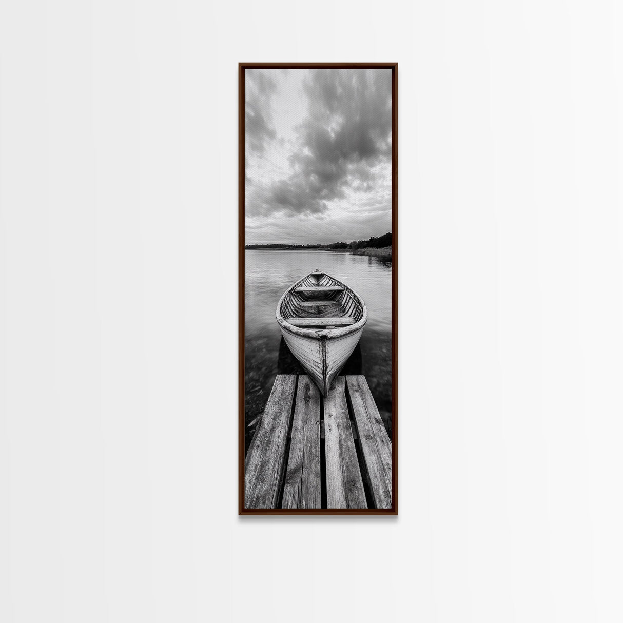 Rowboat Reflection, Still Water, Lake Life, Canvas Print, Rustic Cabin Wall Art, Nature Photography, Bedroom Art, Den Lakehouse Decor