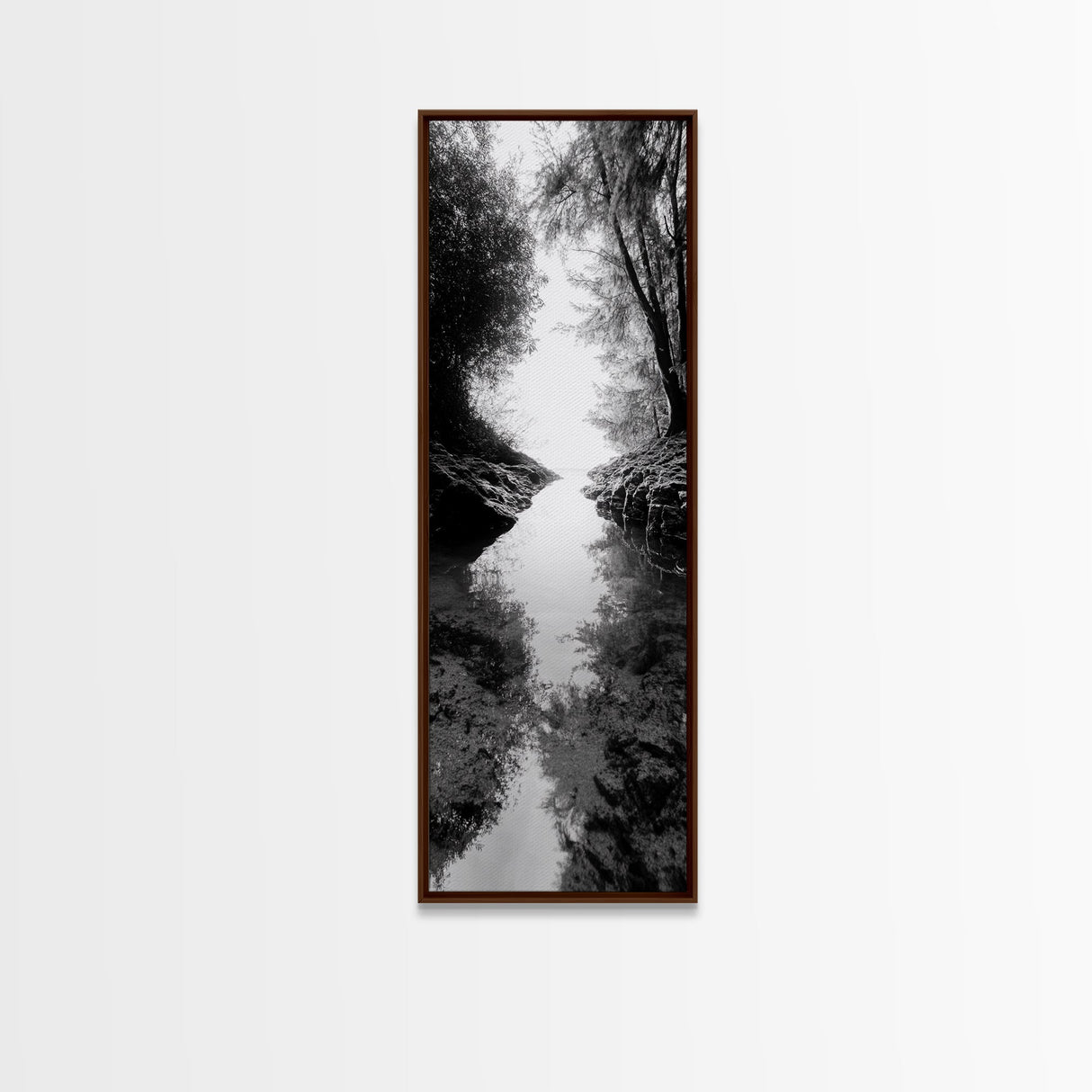 Secret Pathway, Forest Creek, Hidden Escape, Canvas Print, Magical Woodland Art, Hallway or Entryway Mystical Nature Decor, Bathroom Art