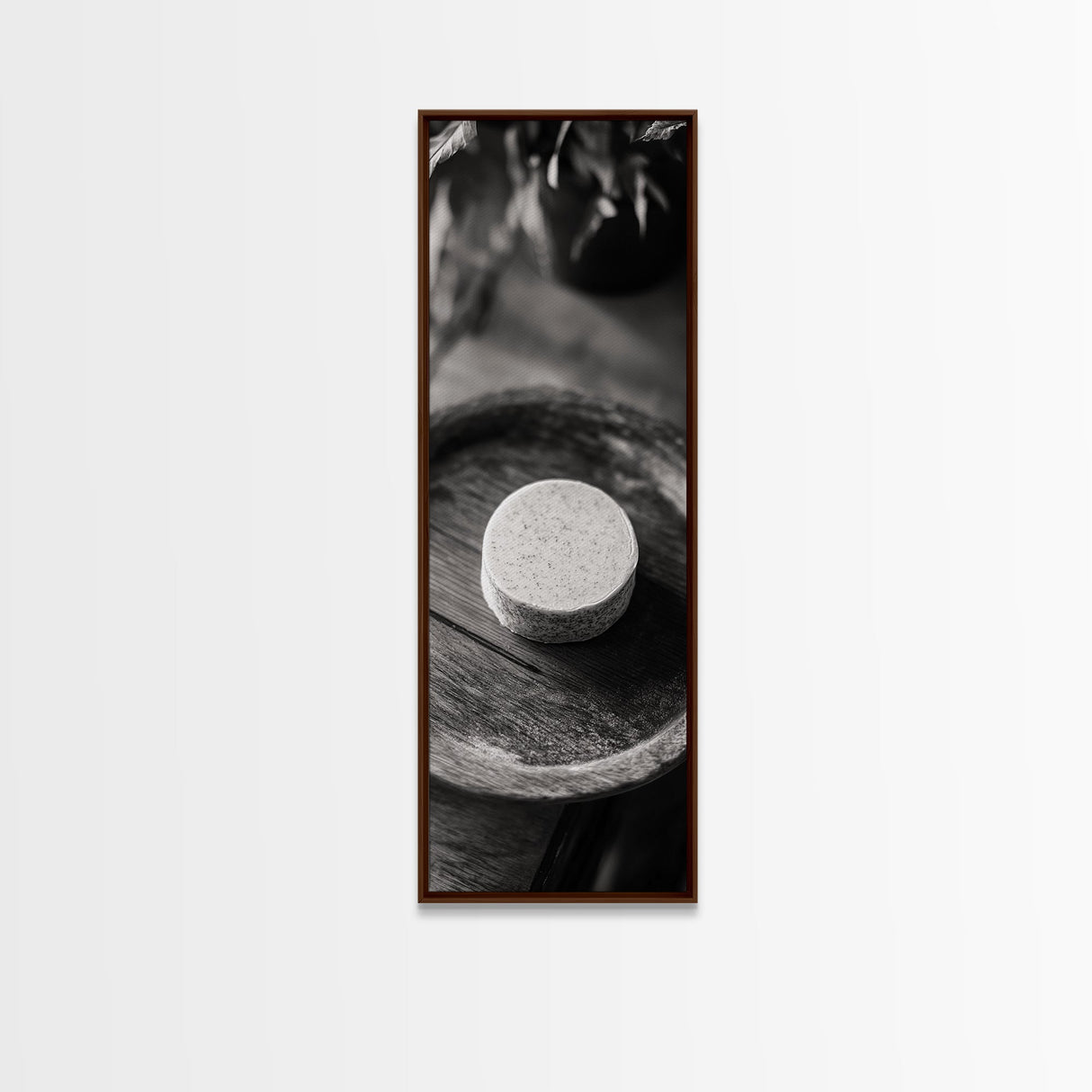 Artisan Soap Closeup, Rustic Spa Detail, Monochrome Still Life, Framed Canvas Print, Bathroom Decor, Minimalist Art, Cozy Home Accent