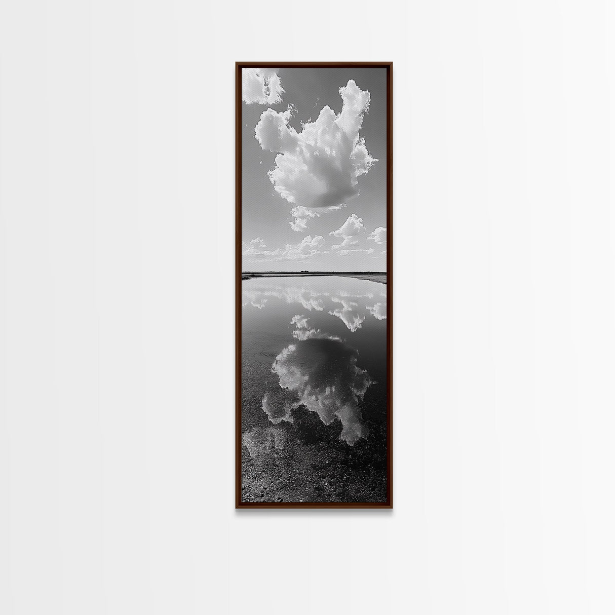 Cloud Reflections, Still Lake, Tranquil Waters, Sky Mirror Canvas Print, Minimalist Living Room Wall Art, Scandinavian Style Decor