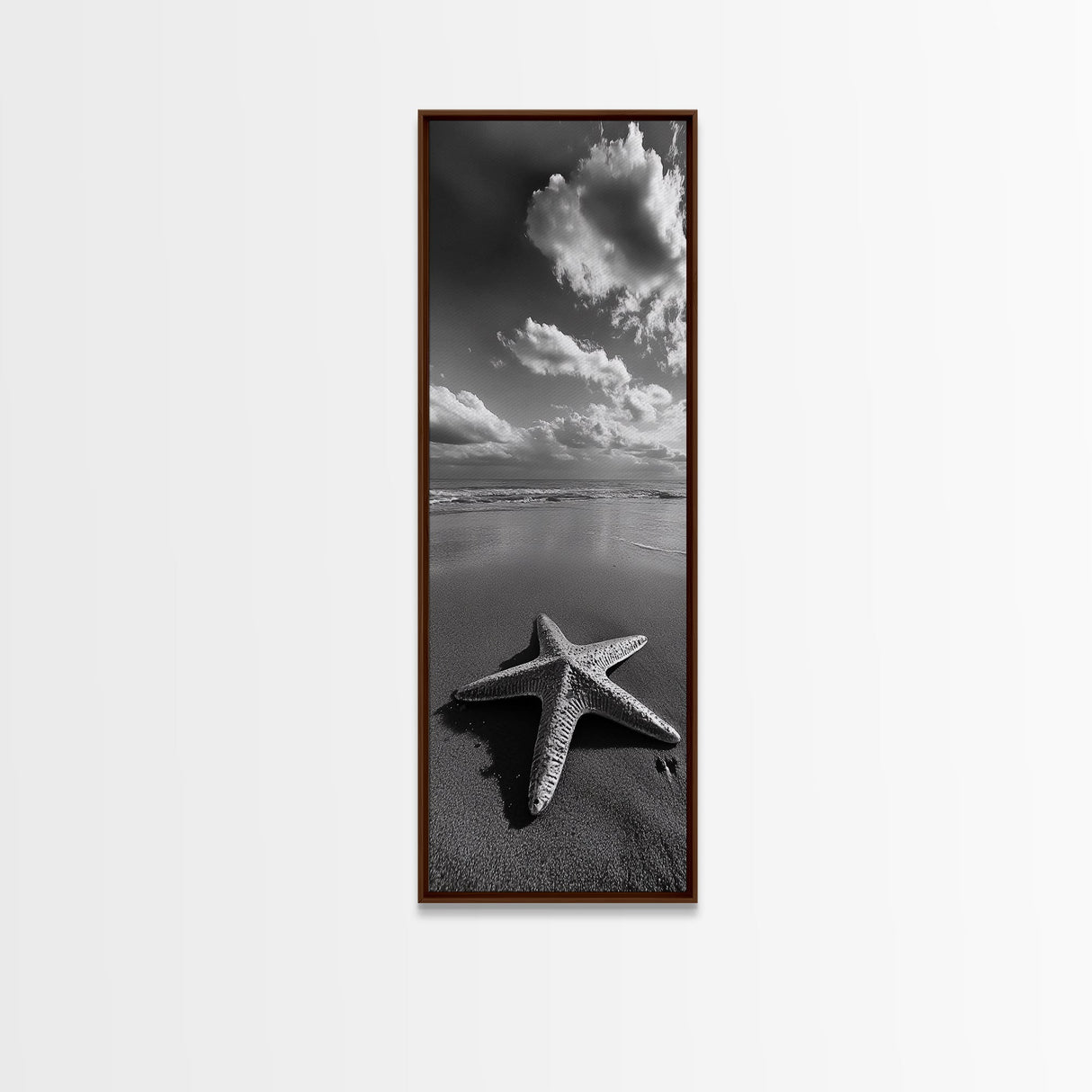 Starfish Beach, Shoreline Calm, Ocean Minimalism, Canvas Print, Coastal Living Room Wall Art, Nautical Bathroom Decor, Beach House Style