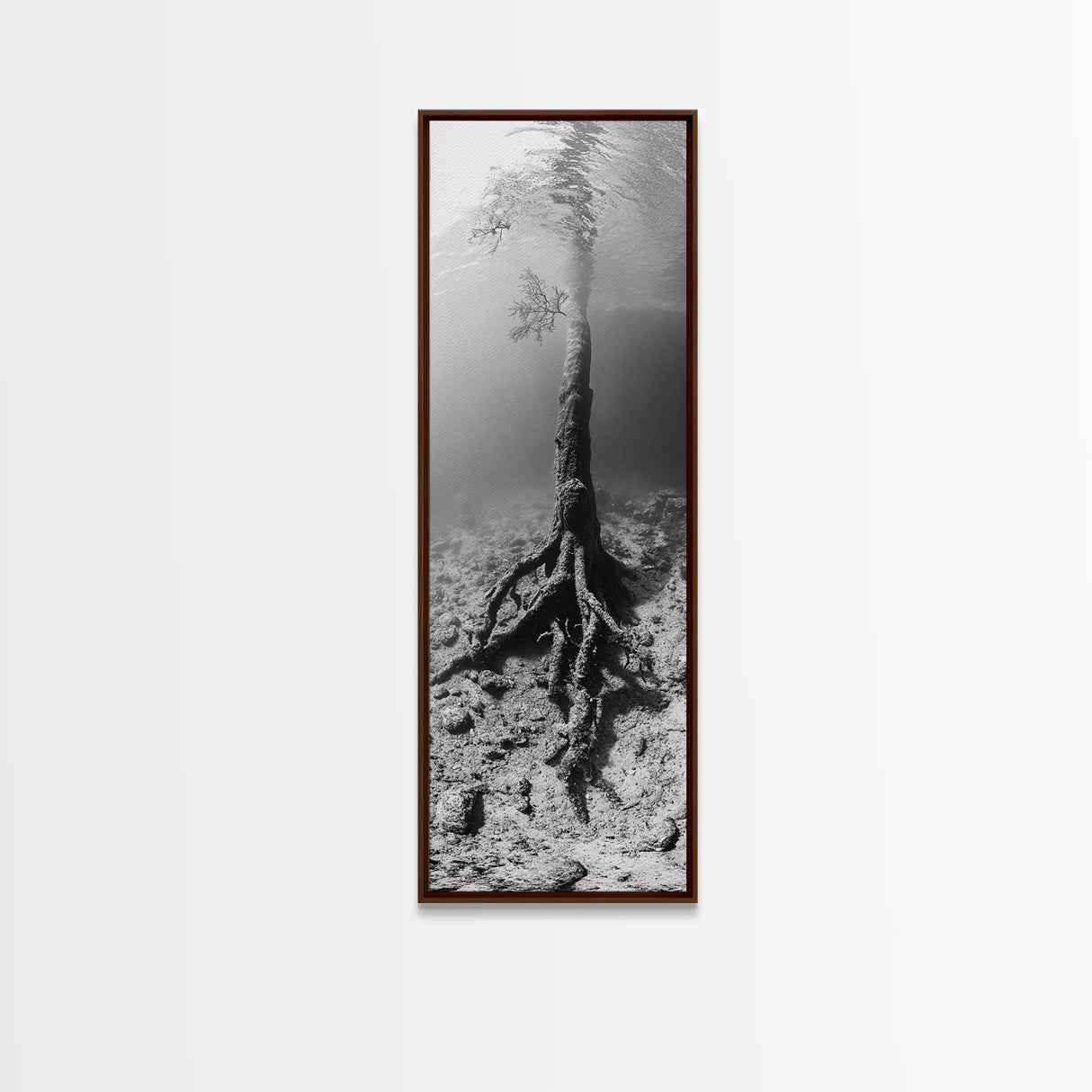 Surreal Tree Roots, Underwater Tree Art, Dreamy Forest Print, Nature Photography, Living Room Wall Decor, Framed Canvas Print