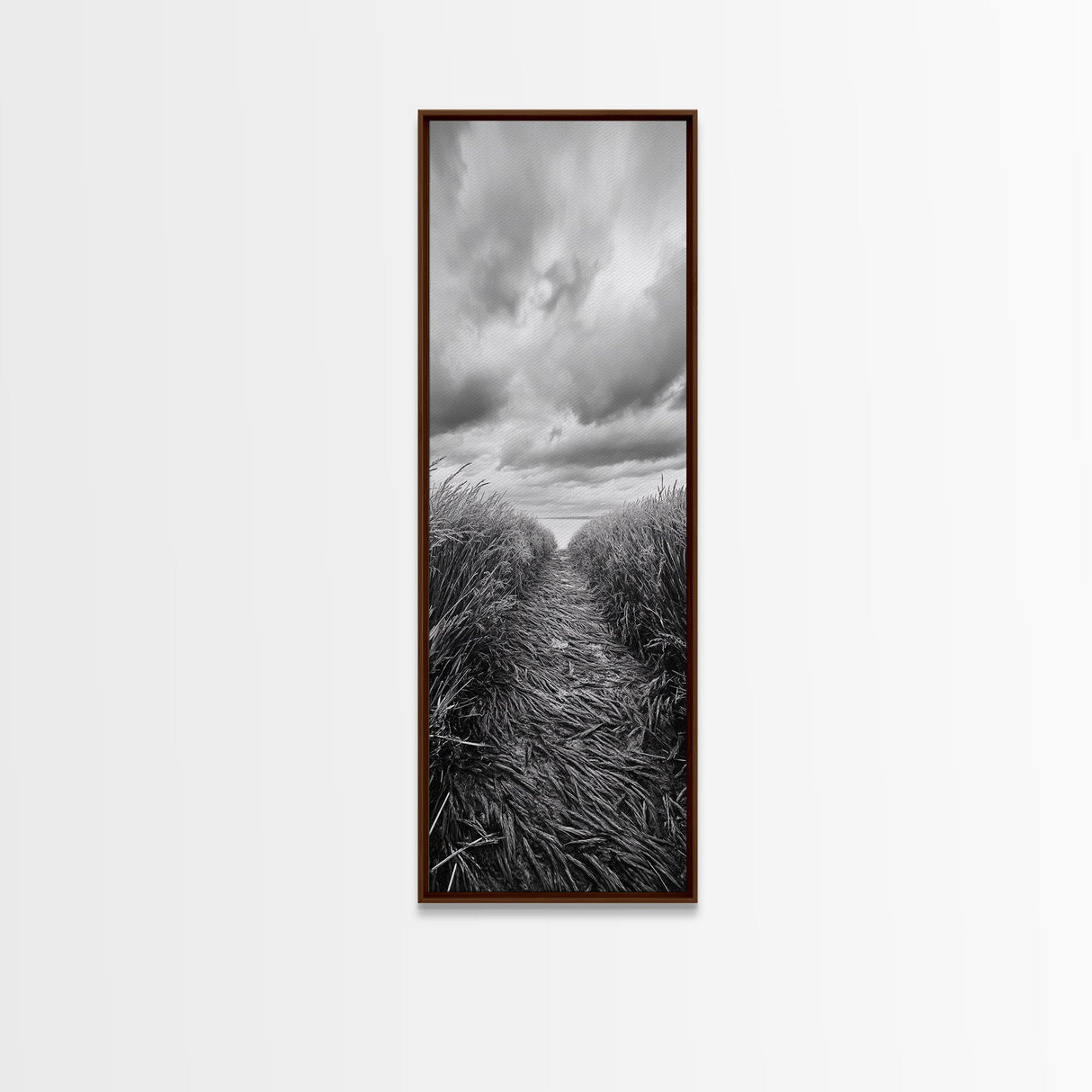 Wheat Field Trail, Countryside Autumn Path, Rustic Farm Landscape, Tranquil Earthy Wall Art, Bedroom or Hallway, Canvas Print