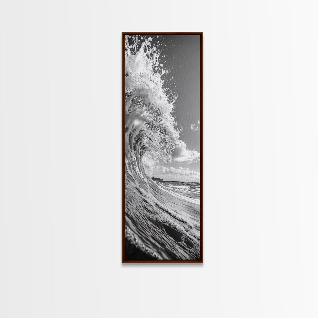 Curling Wave, Ocean Spray, Coastal Energy, Canvas Print, Surf Wall Art, Beach House Decor, Modern Minimalist Ocean Photography