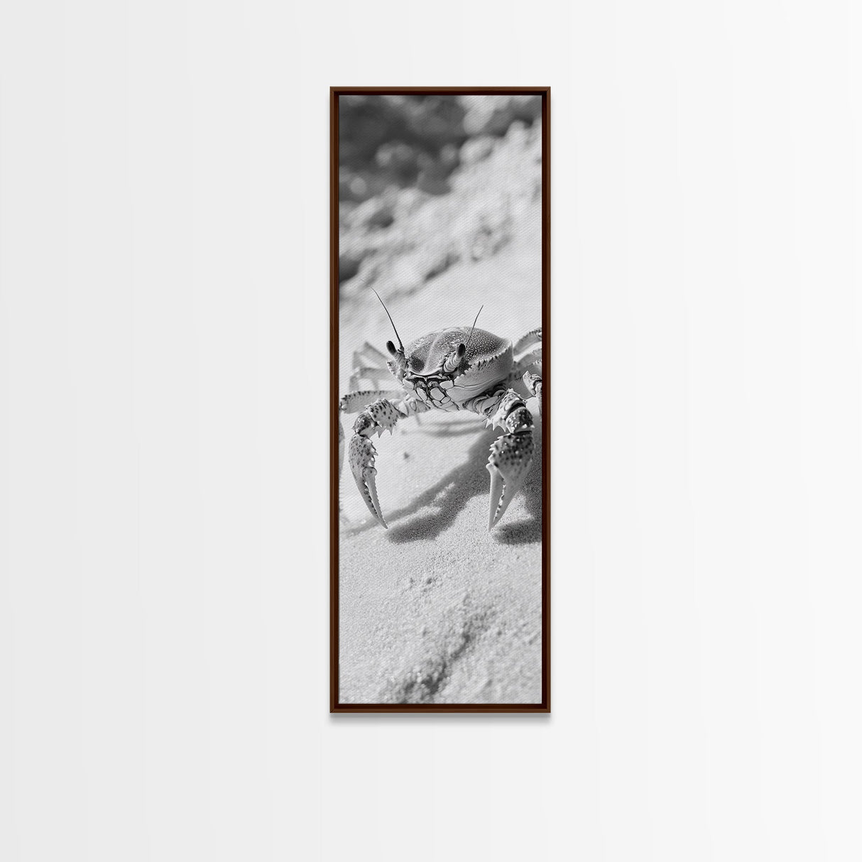 Sand Crab, Coastal Vibes, Beach Creature, Desert Aesthetic, Monochrome Wall Art, Canvas Print, Boho Bathroom Decor, Ocean Life Artwork