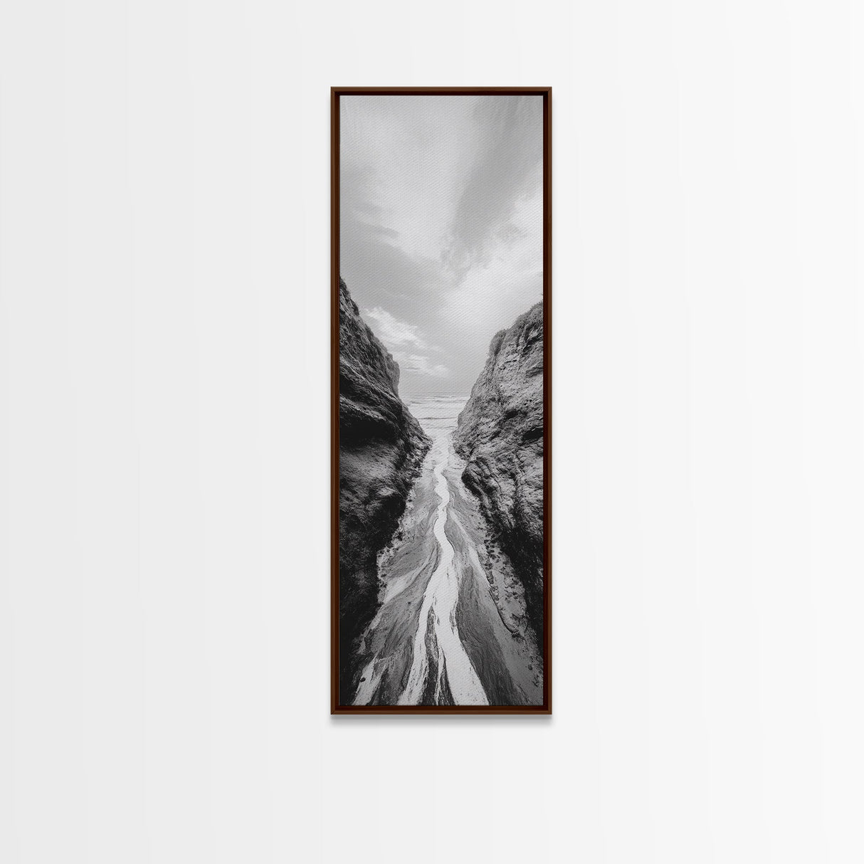 Canyon Stream Path, Ocean Rock Passage Art, Nature Landscape Photography, Canvas Print, Bathroom Wall Decor, Modern Coastal Art