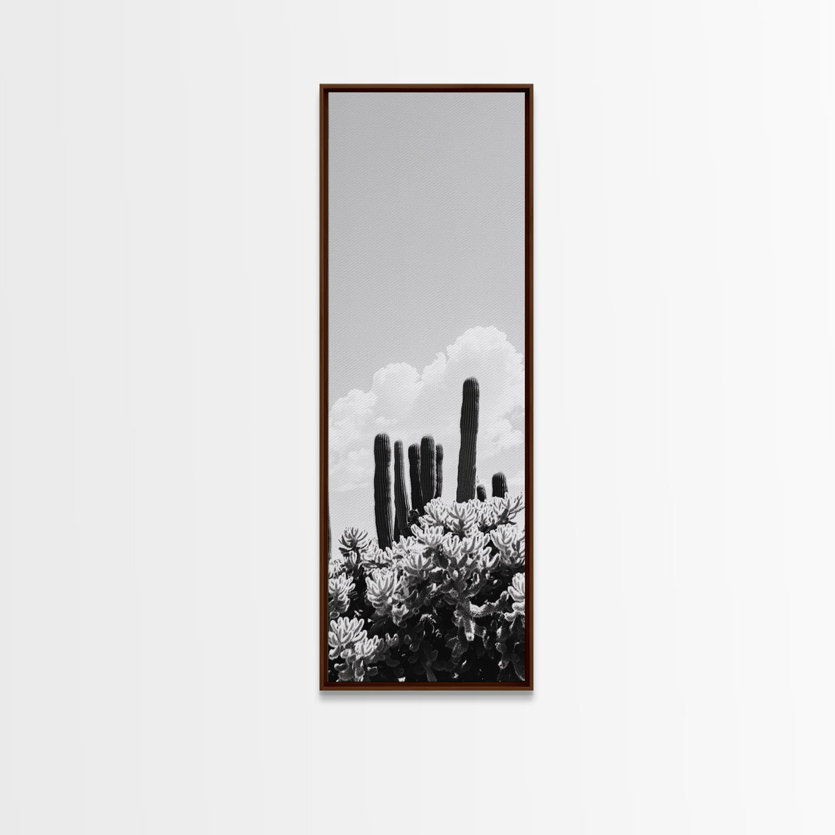 Cactus Cloudscape, Desert Plant Print, Southwestern Wall Decor, Minimalist Cactus Photography, Canvas Print, Boho Living Room Art