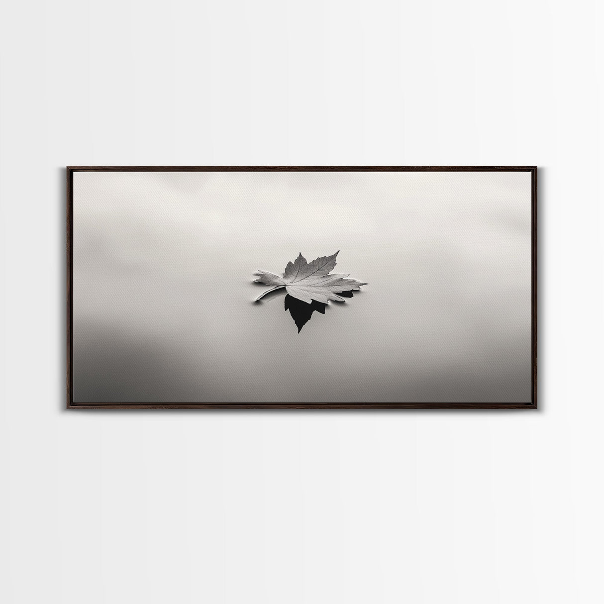 Autumn Leaf, Tranquil Water, Floating Serenity, Soft Tones Nature Art, Canvas Print, Fall Bedroom Wall Art, Minimalist Style