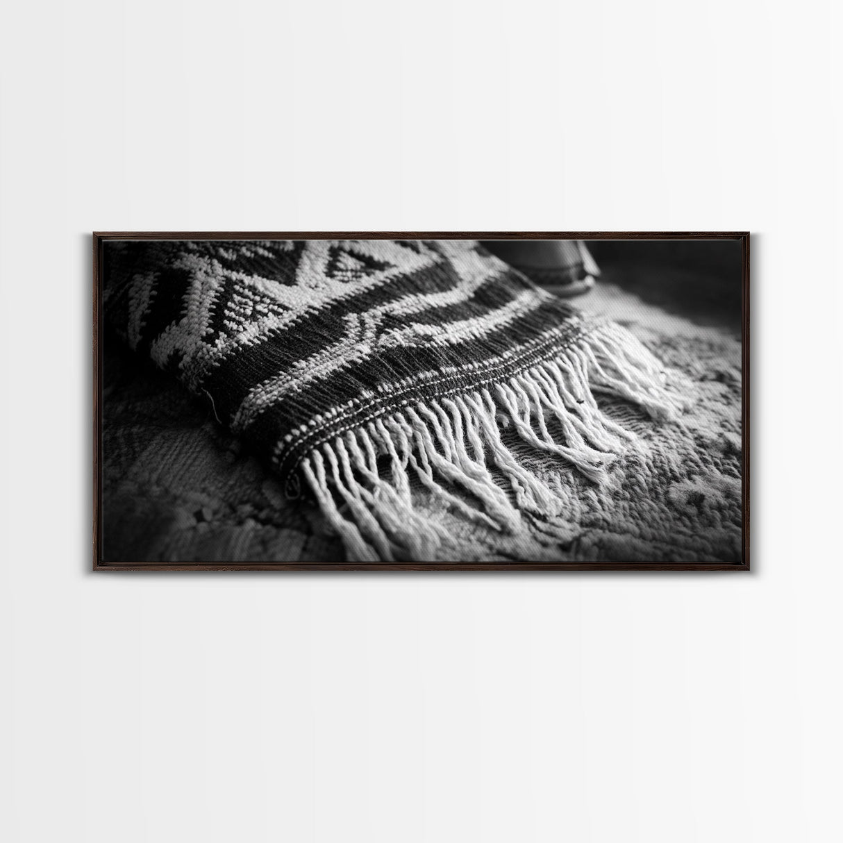 Woven Fringe Detail, Boho Textile Art, Fiber Wall Tapestry, Earthy Home Decor, Canvas Print, Bedroom Wall Art, Bohemian Style Accent