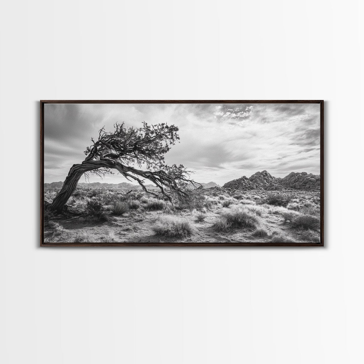 Twisted Tree, Desert Landscape, Surreal Nature, Canvas Print, Rustic Western Decor, Living Room Wall Art, Moody Earth Tones, Fall Aesthetic