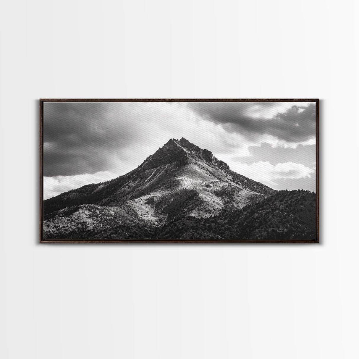 Mountain Peak, Majestic Range, Moody Skies, Canvas Print, Wilderness Wall Art, Cabin Decor, Adventure Style, Nature Inspired Room