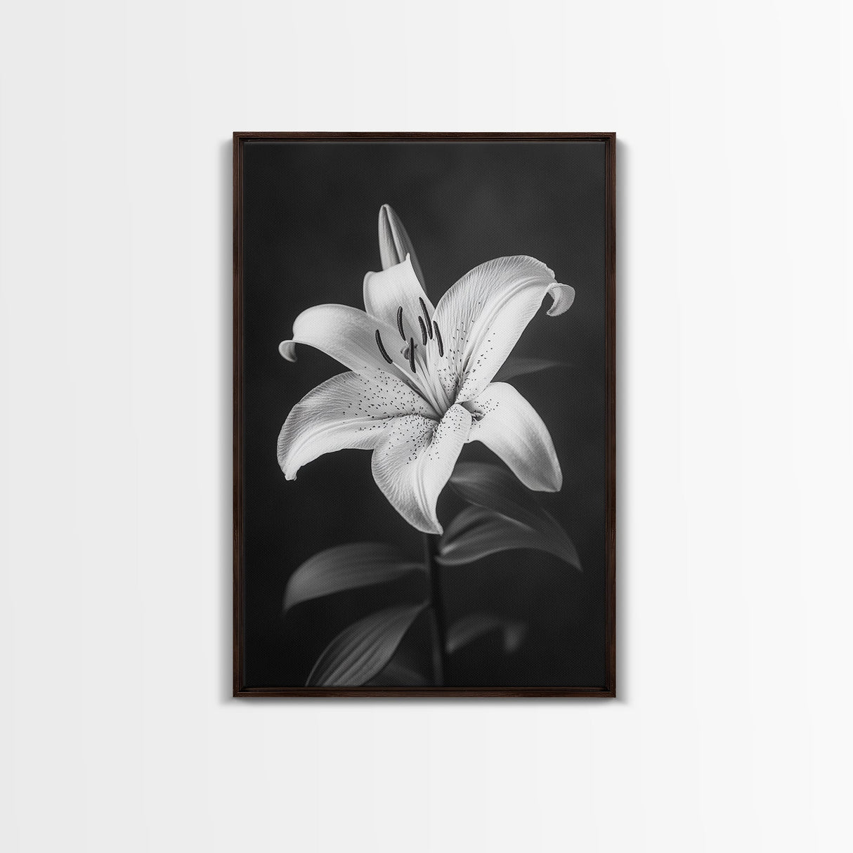 Elegant Lily, Black and White, Floral Beauty, Canvas Print, Botanical Wall Art, Minimalist Art, Bedroom Wall Decor, Nature Photography
