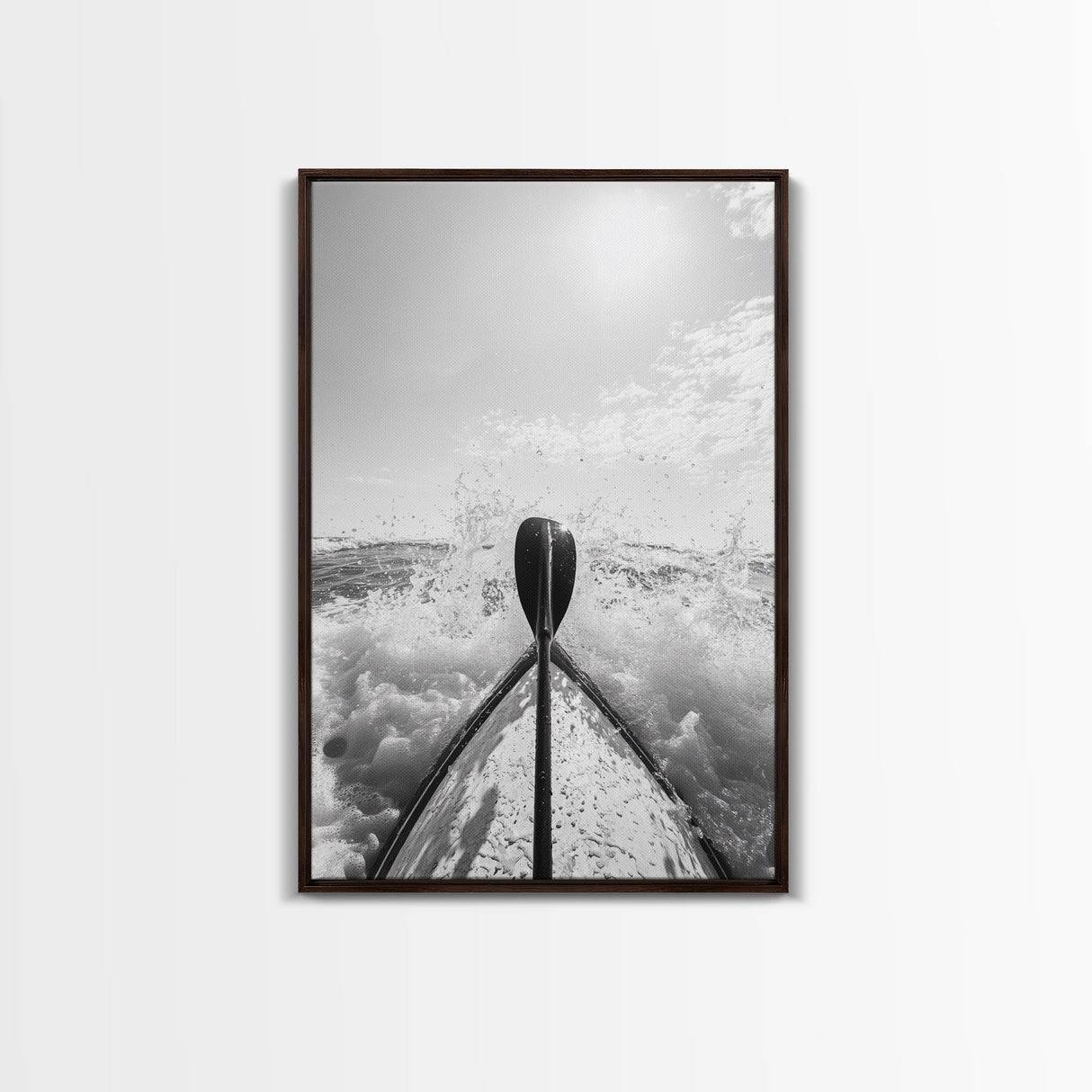 Kayak Splash, Adventure Paddle, Ocean Journey, Water Sports Art, Canvas Print, Office Wall Art, Outdoor Enthusiast Gift, boho wall decor