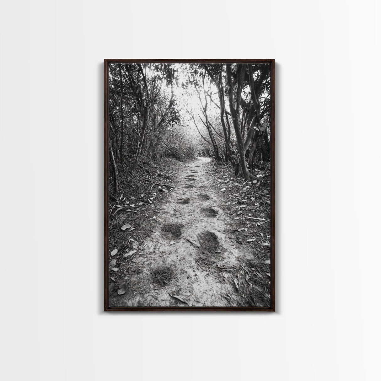 Forest Trail Path, Woodland Escape, Nature Walk, Adventure Art, Framed Canvas Print, Office Wall Decor, Autumn Vibes, Rustic Nature Style