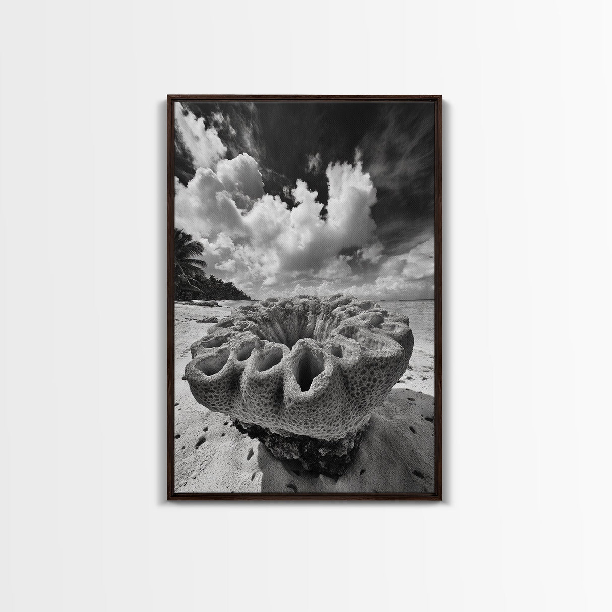 Coral Reef Texture, Ocean Wall Art, Coastal Minimalist, Nature Photography, Framed Canvas Print, Bathroom Wall Decor, Tropical Beach Print