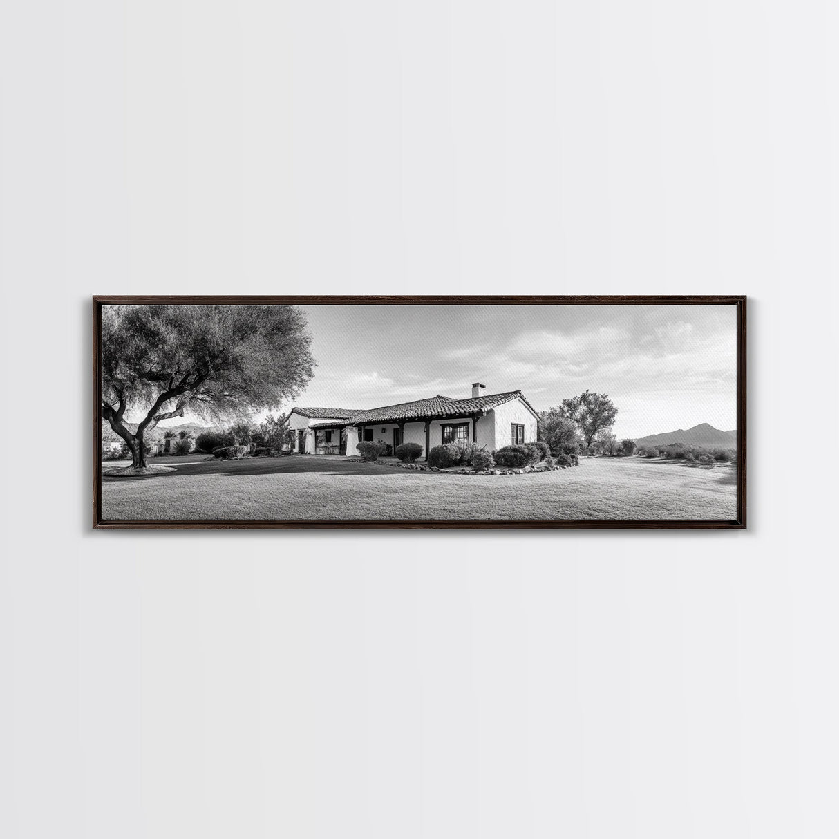 Spanish Ranch, Desert Landscape, Tranquil Home, Canvas Print, Southwestern Wall Art, Neutral Tones, Living Room Decor, Rustic Home Style