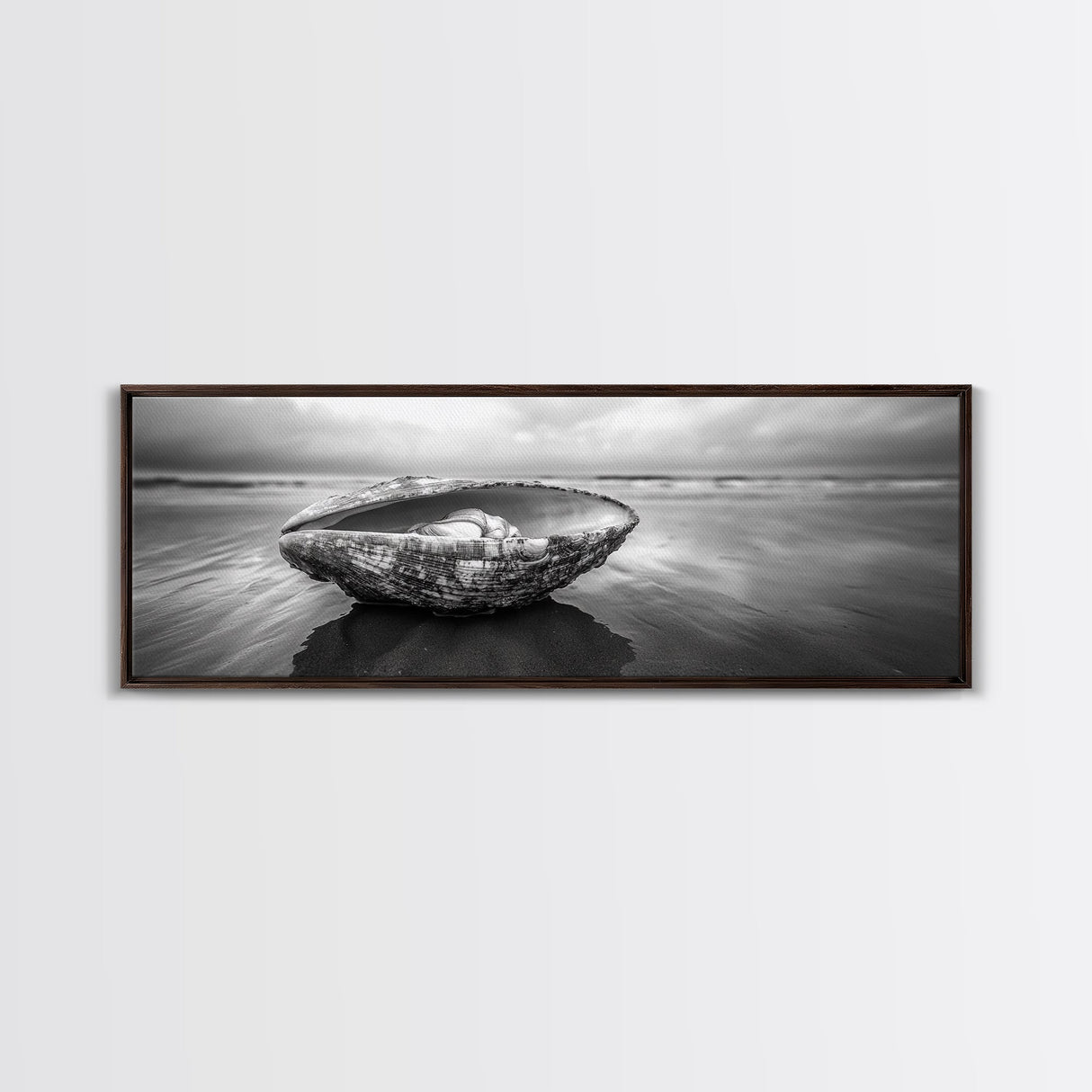 Seashell Closeup, Beach Photography, Ocean Minimalism, Canvas Print, Bathroom Wall Art, Coastal Modern Decor, Nautical Neutral Art