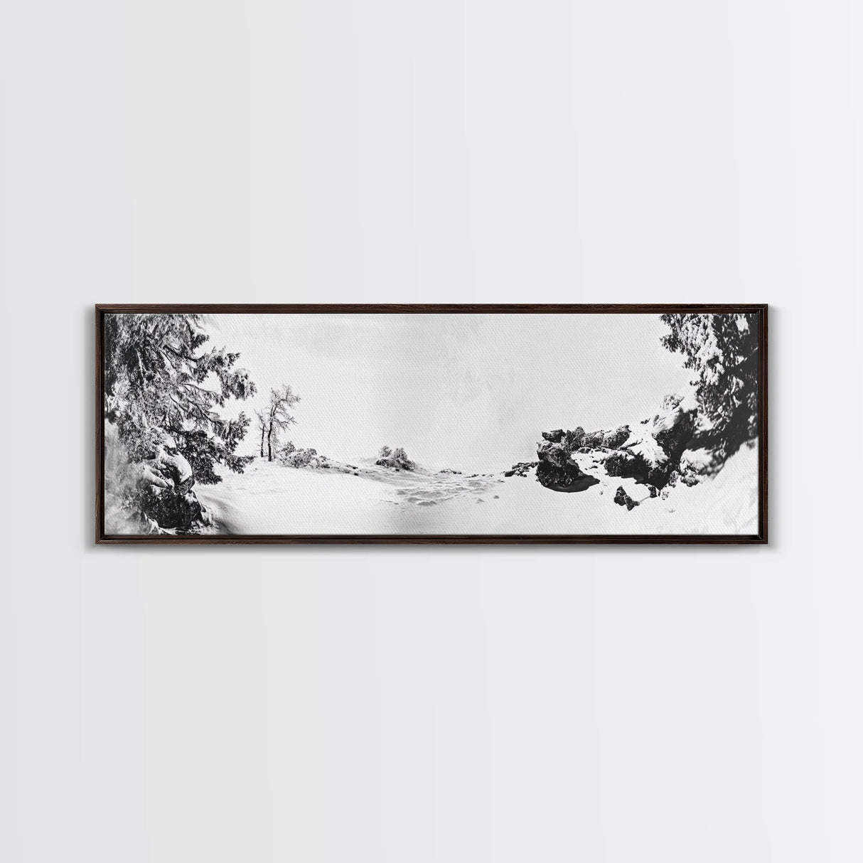 Snow Trees, Dreamy White, Winter Fantasy, Canvas Print, surreal landscape art, fantasy winter decor, magical room aesthetic, Christmas wall art