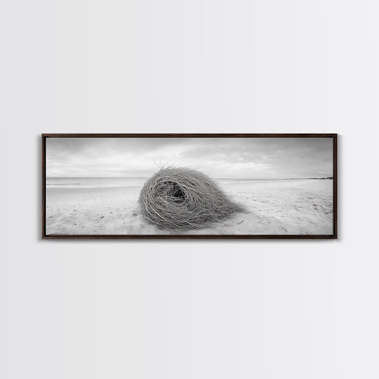 Tumbleweed Nest, Desert Beach, Natural Sculpture, Coastal Simplicity, Canvas Print, Modern Boho Wall Art, Neutral Home Aesthetic