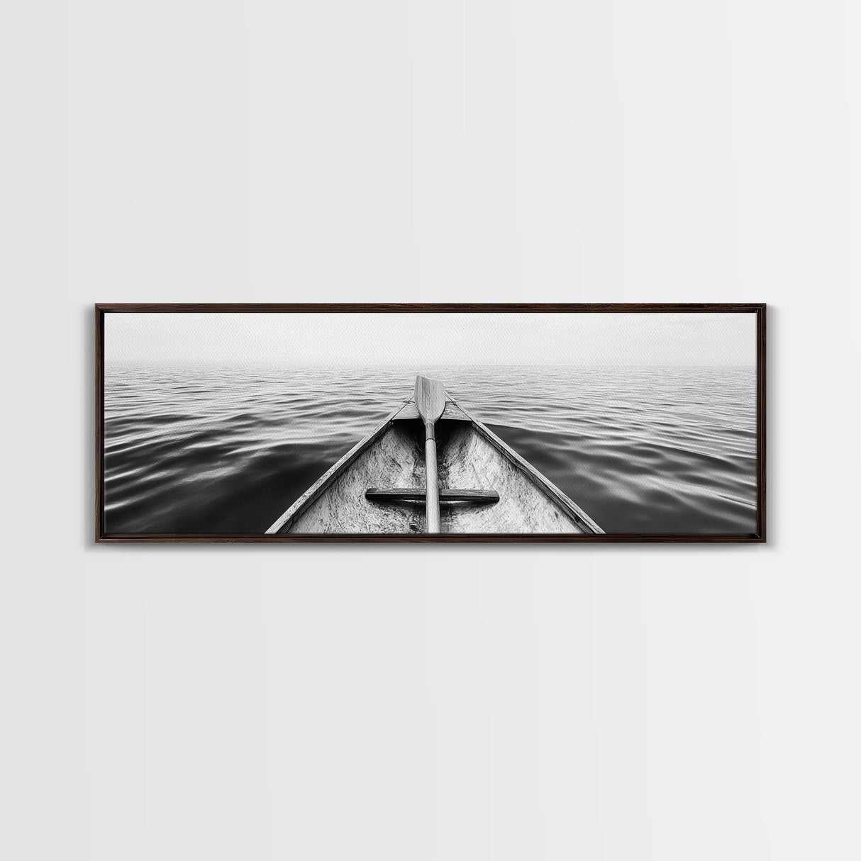 Canoe View, Open Water, Ocean Drift, Paddleboat Scene, Canvas Print, adventure wall art, rustic lake house decor, minimalist travel photo