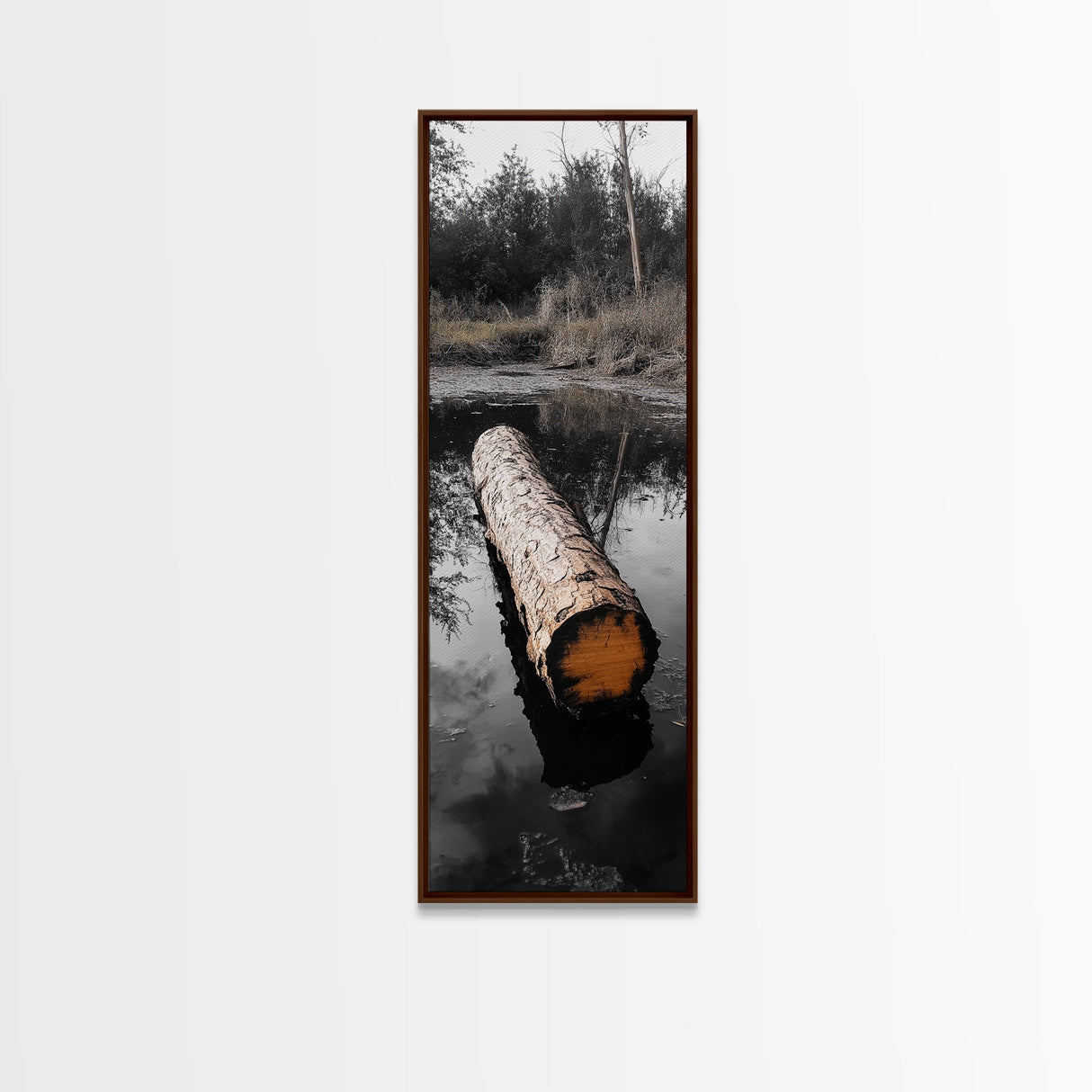 Floating Log, Woodland Print, Nature Photography, Rustic Home Decor, Canvas Print, Cabin Wall Art, Minimalist Lake House Style