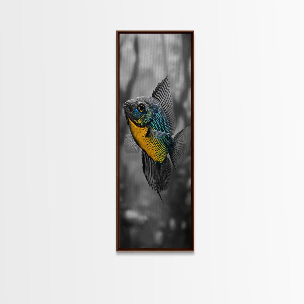 Bluegill Fish, Underwater Life, Bold Colors, Freshwater Beauty, Framed Canvas Print, Nature Art, Bathroom Wall Art, Aquatic Decor