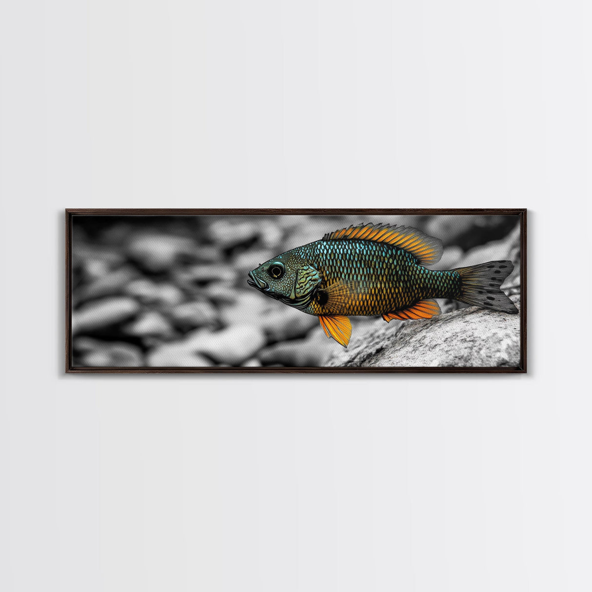 Colorful Fish Closeup, Underwater Art, Nature Photography, Canvas Print, Coastal Bathroom Decor, Vibrant Marine Life Wall Art