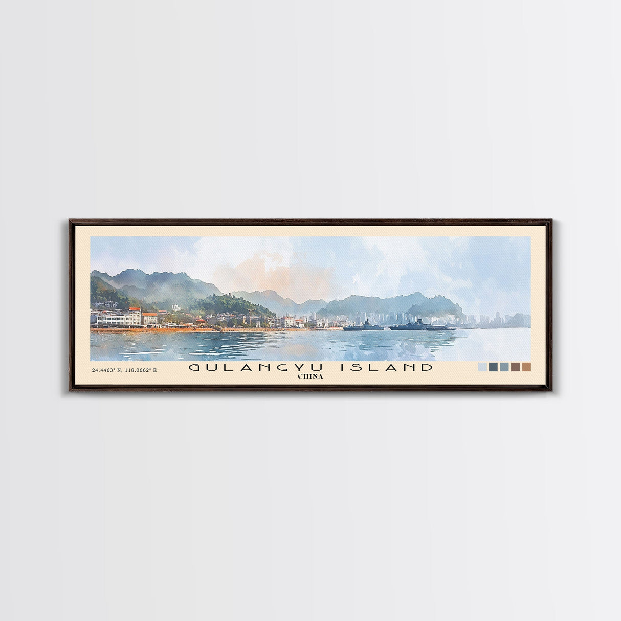 Gulangyu Island, China Watercolor Beach Print, Vacation Gift, China Wall Art, Beach Painting, Beach Decor, Beach Painting