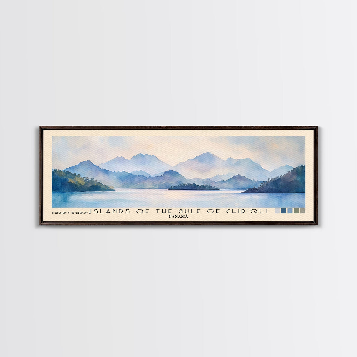 Islands of the Gulf of Chiriqui, Panamá Watercolor Beach Print, Vacation Gift, Panamá Wall Art, Beach Painting, Beach Decor, Beach Painting