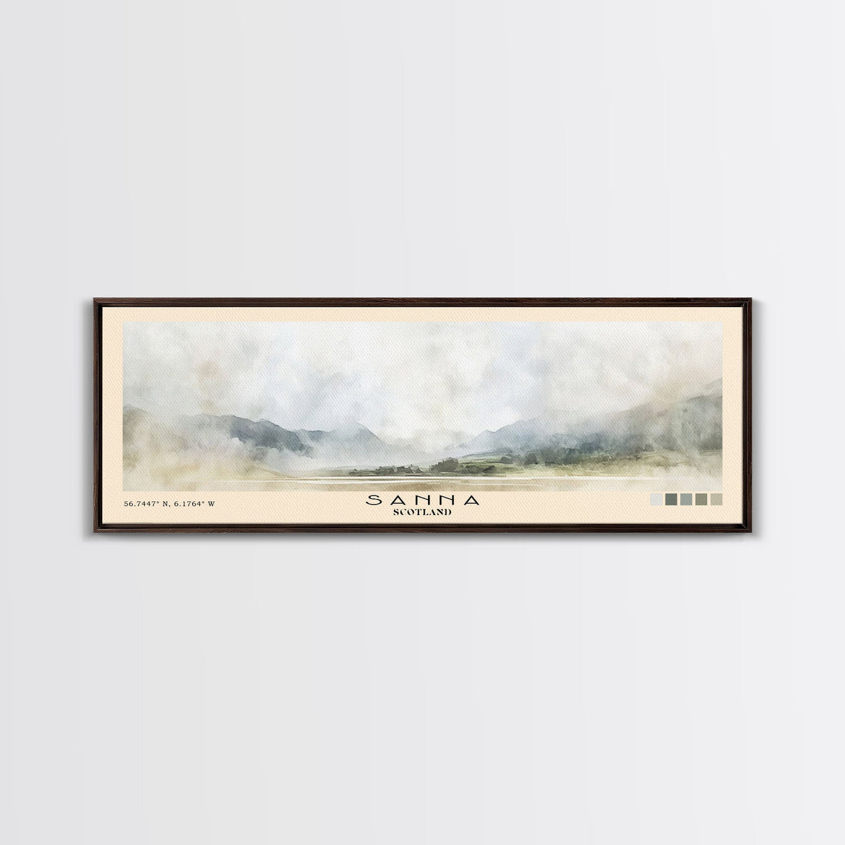 Sanna, Scotland Watercolor Print, Vacation Gift, Scotland Wall Art, Beach Painting, Beach Decor, Large Wall Art, Wood Frame Art