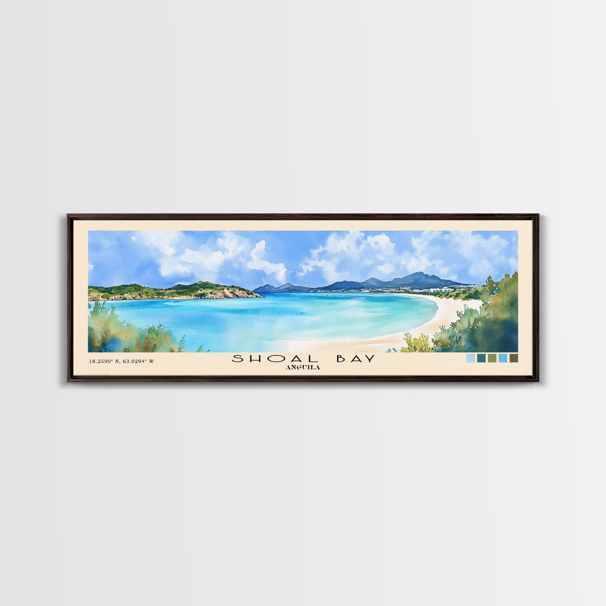 Shoal Bay, Anguila Watercolor Beach Print, Vacation Gift, Anguila Wall Art, Beach Painting, Beach Decor, Beach Painting