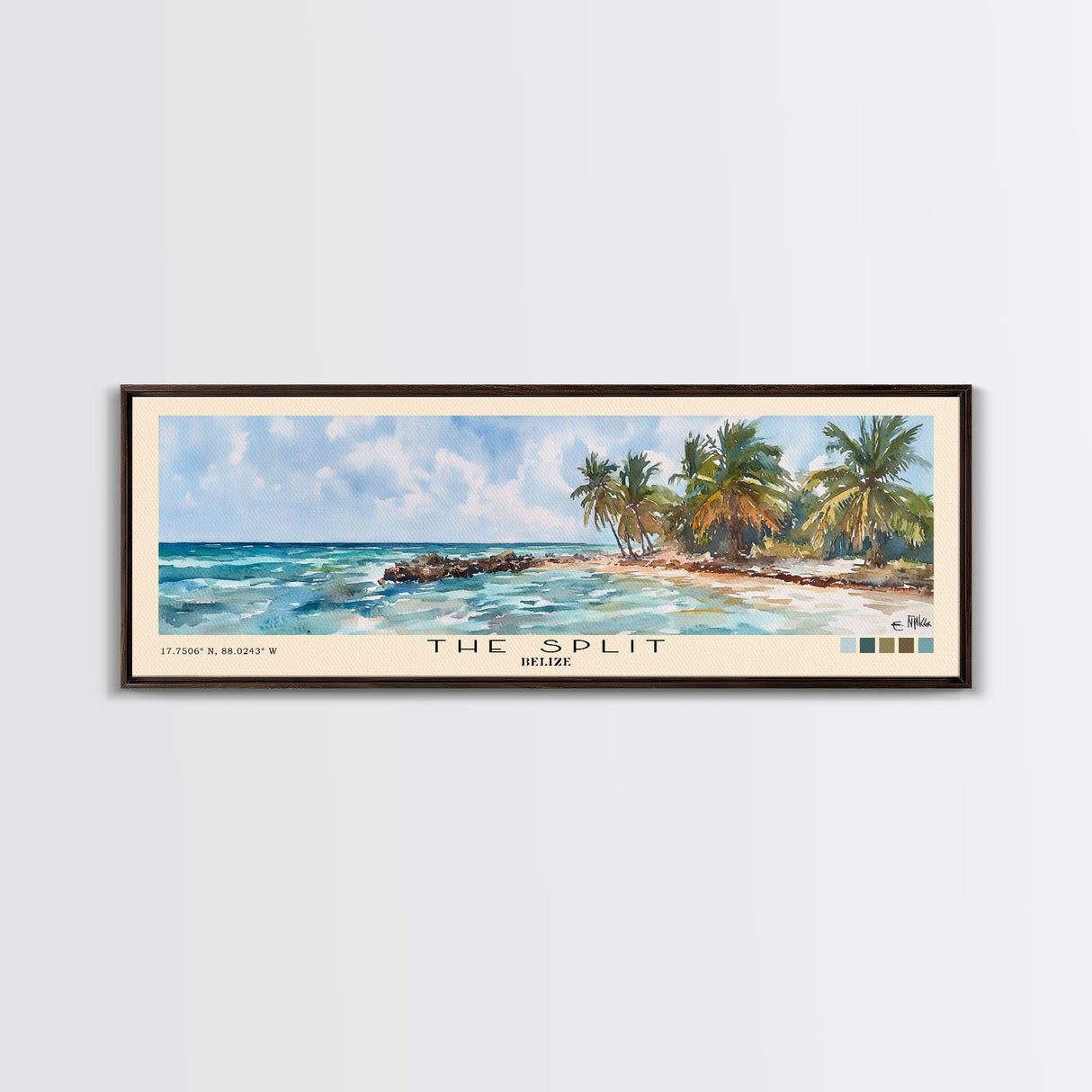 The Split, Belize Watercolor Beach Print, Vacation Gift, Belize Wall Art, Beach Painting, Beach Decor, Beach Painting