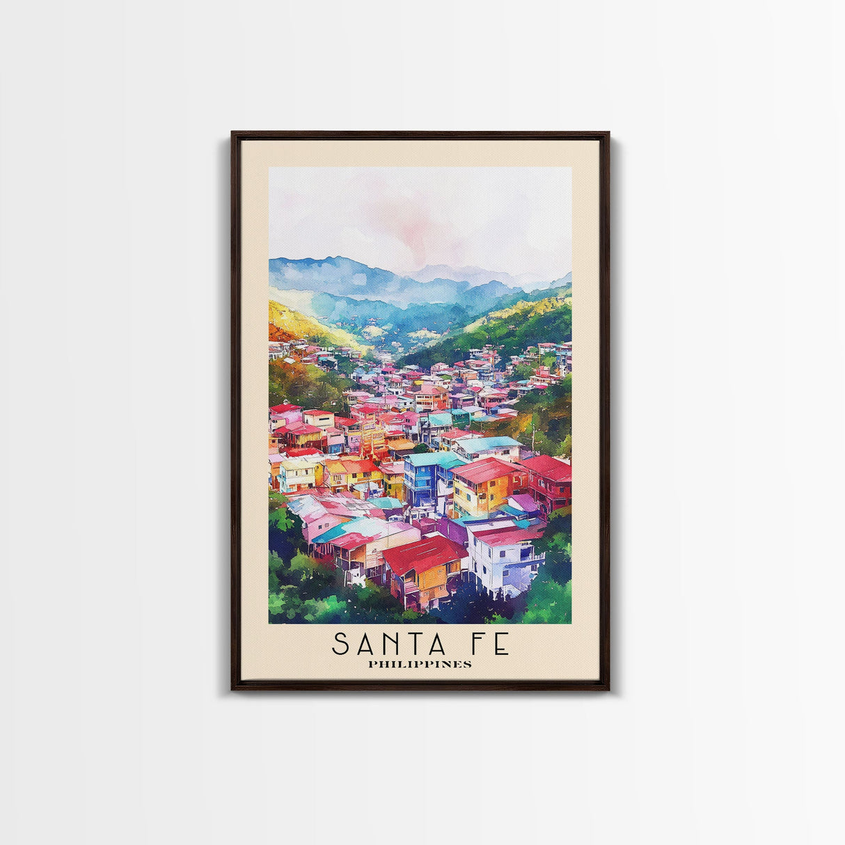 Santa Fe, Philippines Watercolor Beach Print, Vacation Gift, Philippines Wall Art, Beach Painting, Beach Decor, Beach Painting