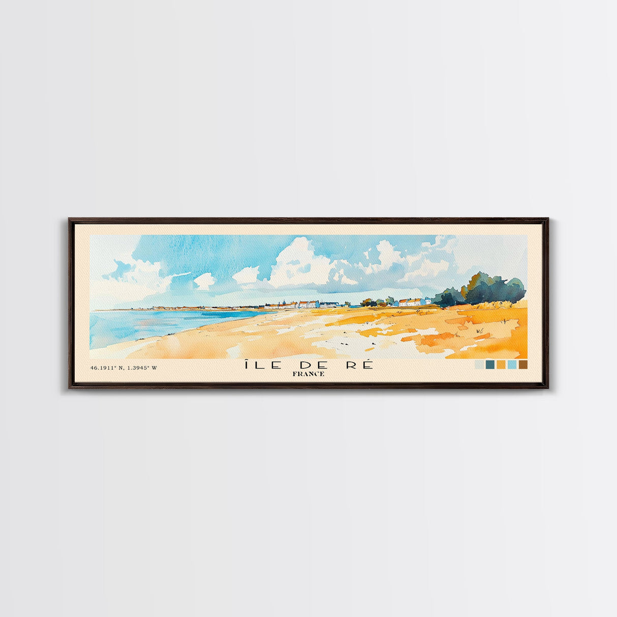 Île de Ré, France Watercolor Beach Print, Vacation Gift, France Wall Art, Beach Painting, Beach Decor, Beach Painting