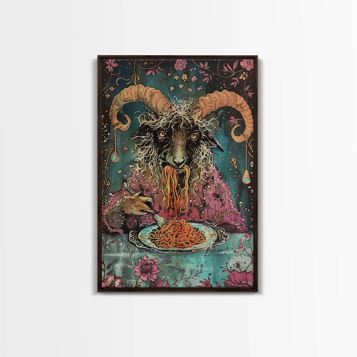 Halloween Sinister Alchemist Framed Canvas Print, Wall Art, Living Room Decor, Halloween Decoration, Spooky Art, Haunted House Art