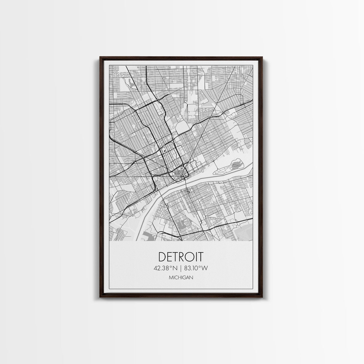 Detroit Street Map, Michigan Map, City Map Art, Minimalist Art, Wall Art, Canvas Print, Wall Art Bedroom, Travel Prints, Gift For Couple