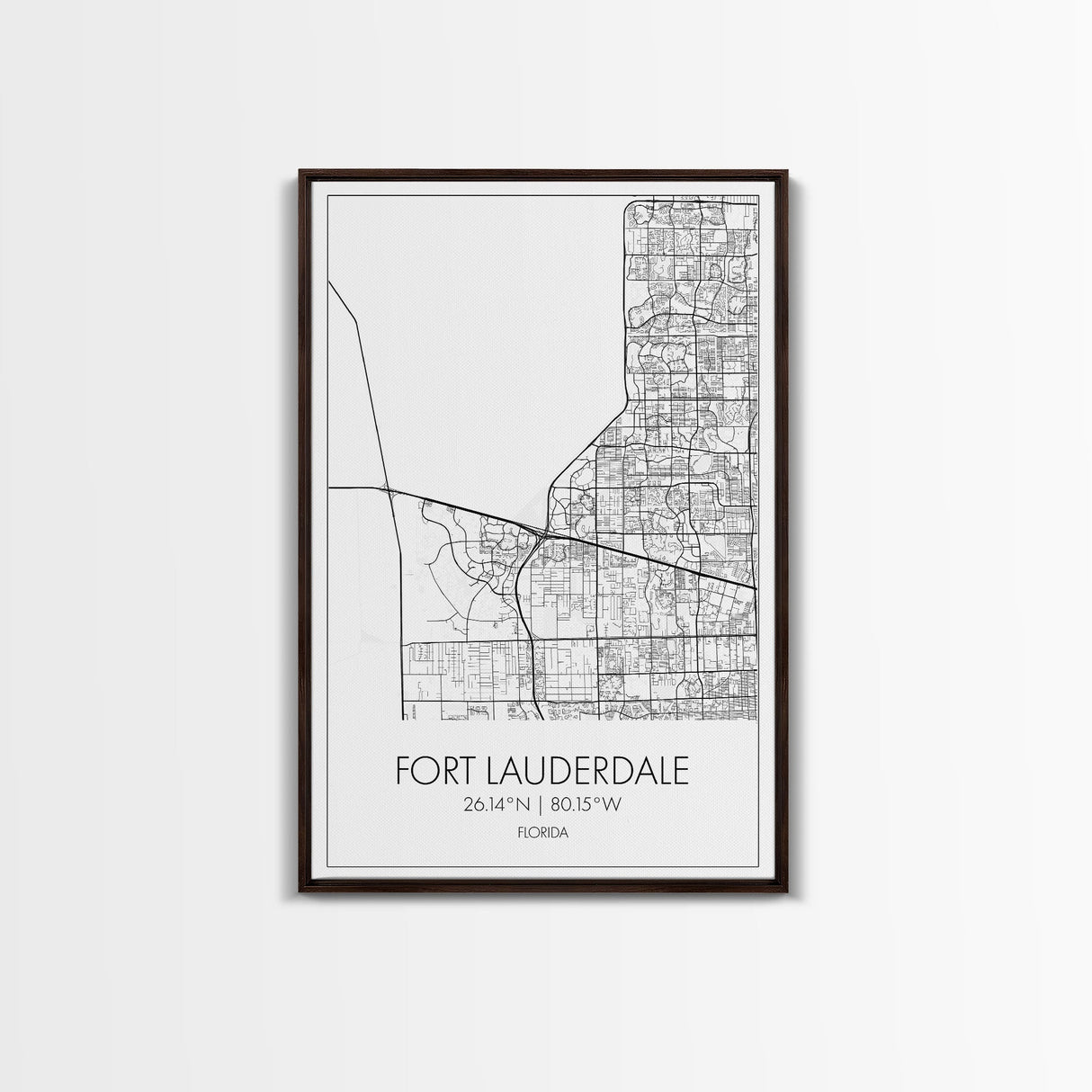Fort Lauderdale Street Map, California Map, City Map Art, Minimalist Art, Wall Art, Canvas Print, Travel Art, Game Room Décor, Travel Gifts