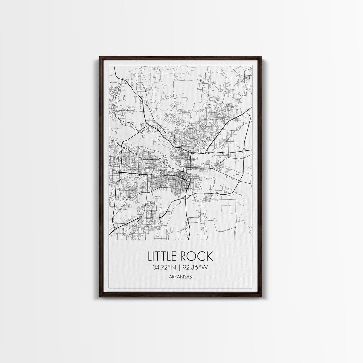 Little Rock Street Map, Arkansas Map, City Map Art, Modern Wall Art, Wall Art, Canvas Print, Travel Lover Gift, Kids Wall Art, Travel Art