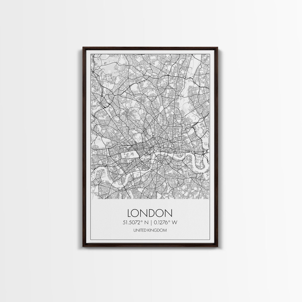 London Street Map, United Kingdom Map, City Map Art, Modern Wall Art, Wall Art, Canvas Print, Travel Art, Home Wall Décor, Bon Voyage Gift