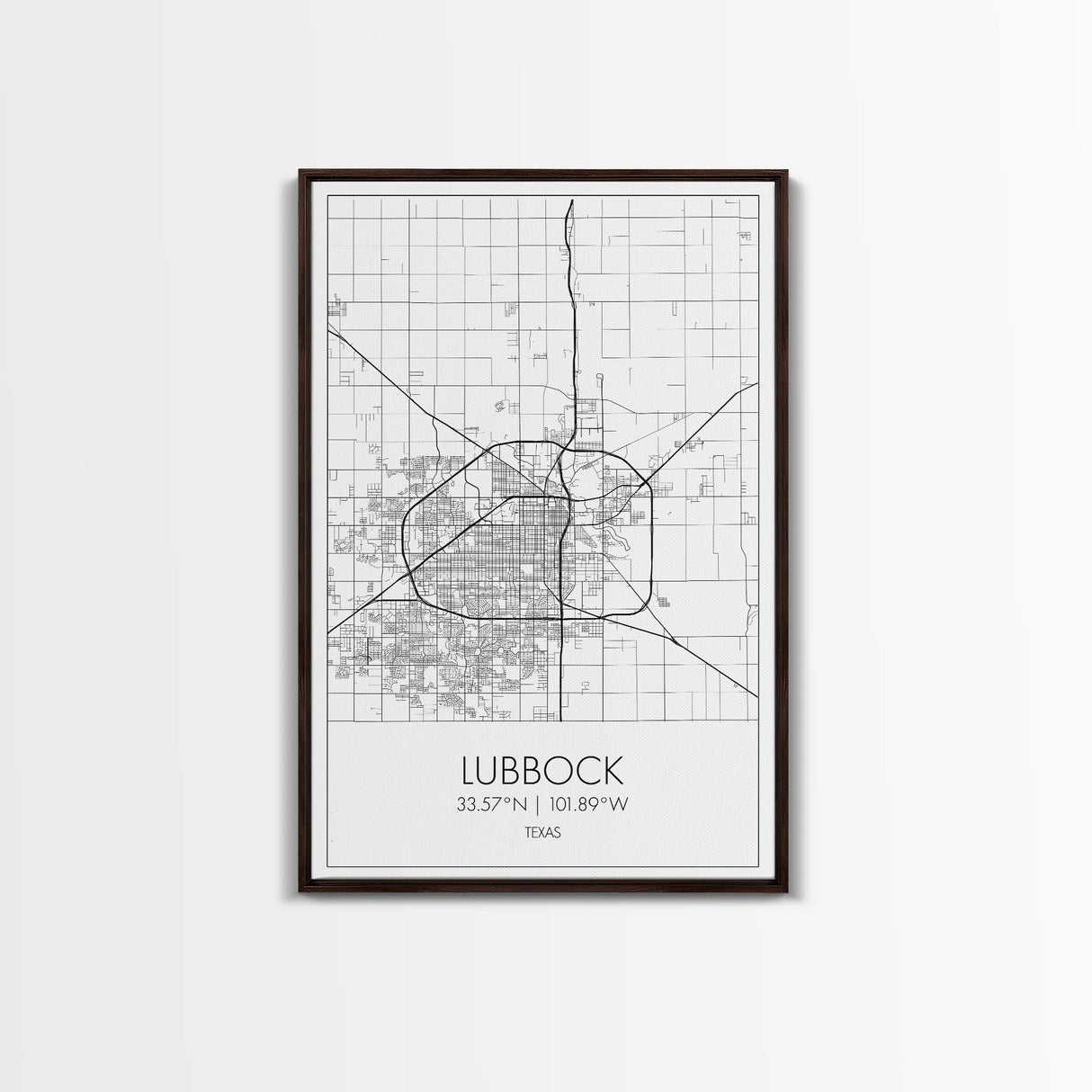 Lubbock Street Map, Texas Map, City Map Art, Modern Art, Wall Art, Canvas Print, Travel Print, Farmhouse Wall Décor, Boyfriend Gift