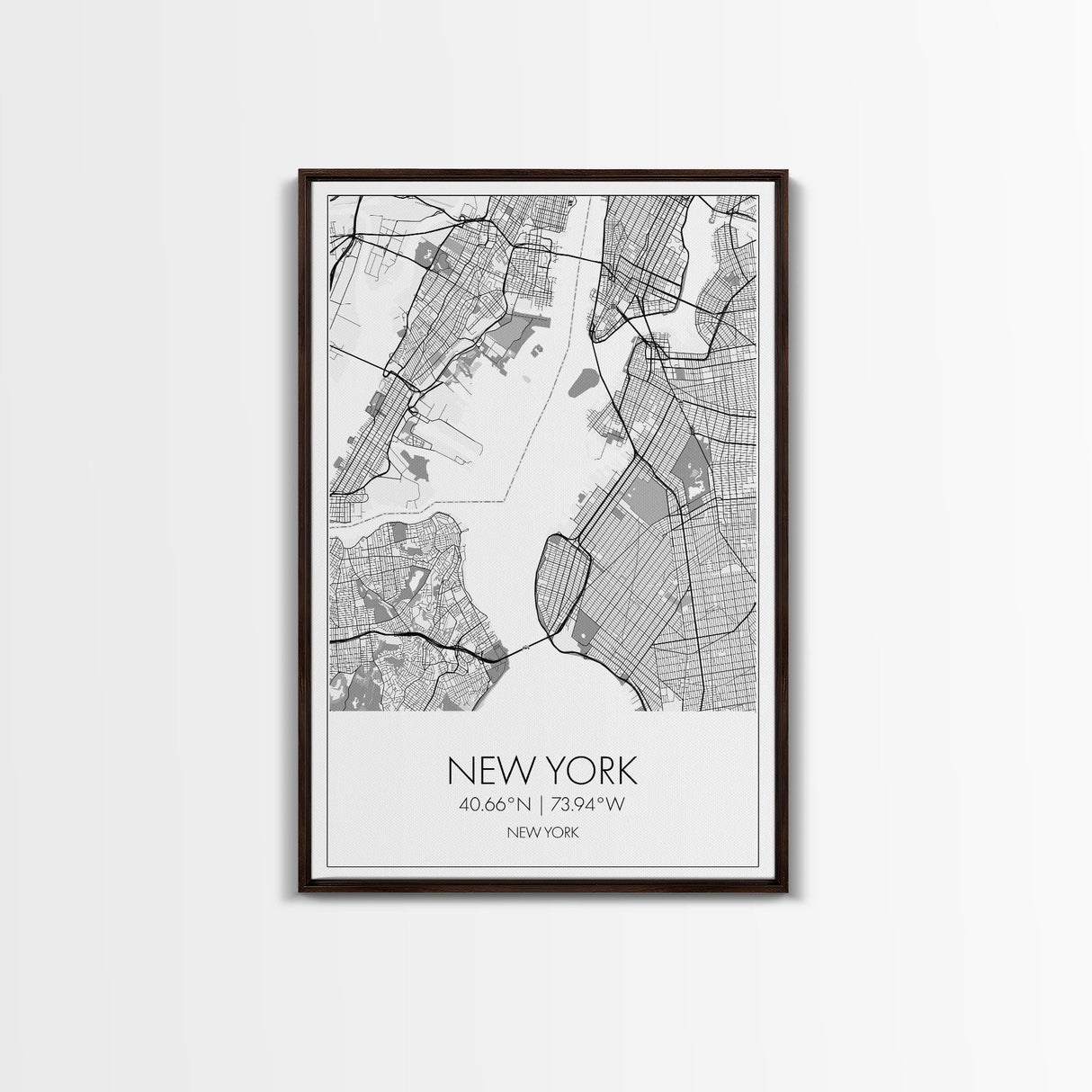 New York Street Map, New York Map, City Map Art, Modern Art, Wall Art, Canvas Print, Home Office Art, Unique Travel Gifts, Travel Wall Print