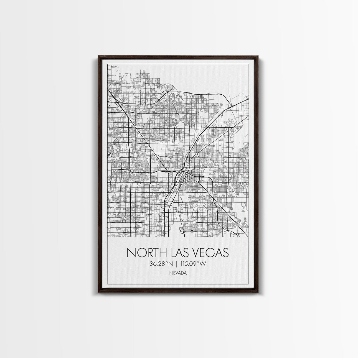 North Las Vegas Street Map, Nevada Map, City Map Art, Modern Art, Wall Art, Canvas Print, Wall Décor Bedroom, Honeymoon Gift, Travel Art